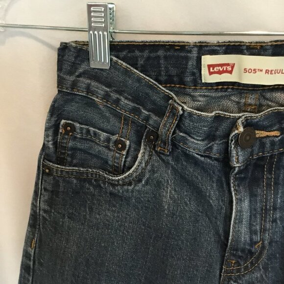 Levi's 505 Jeans Kids Unisex Regular Cut Medium Wash Adjustable 5-Pocket Size 8 - Picture 8 of 10